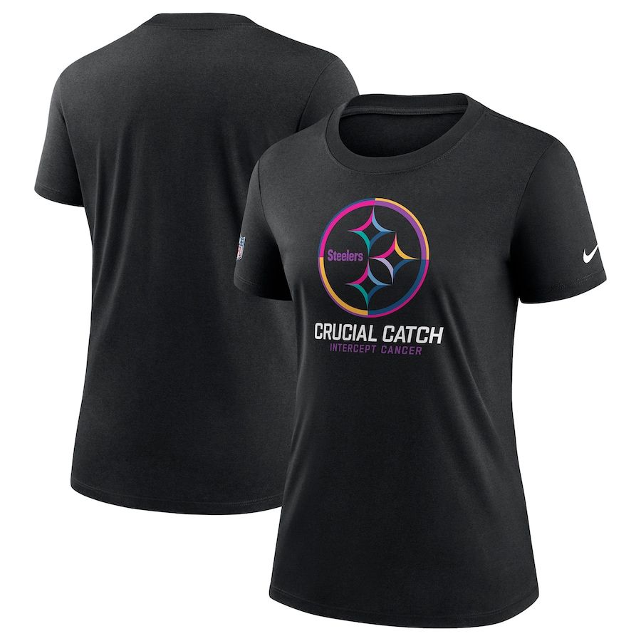 Women Pittsburgh Steelers 2024 Nike NFL black T shirts ->nfl t-shirts->Sports Accessory